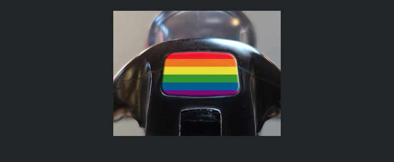 Male chastity device : Raimbow flag