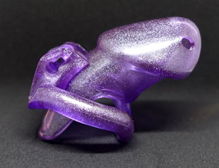 Male Chastity Device - Purple with silver sparkles
