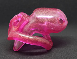 Male Chastity Device - Pink with gold sparkles