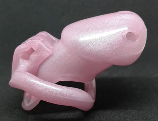 Male Chastity Device - Baby pink with silver sparkles