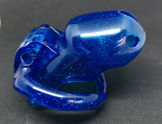 Male Chastity Device - Blue with blue flakes