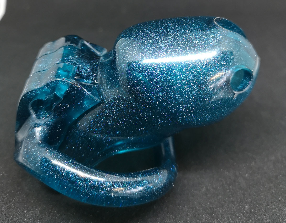 Chastity Cage - Pearl petrol blue