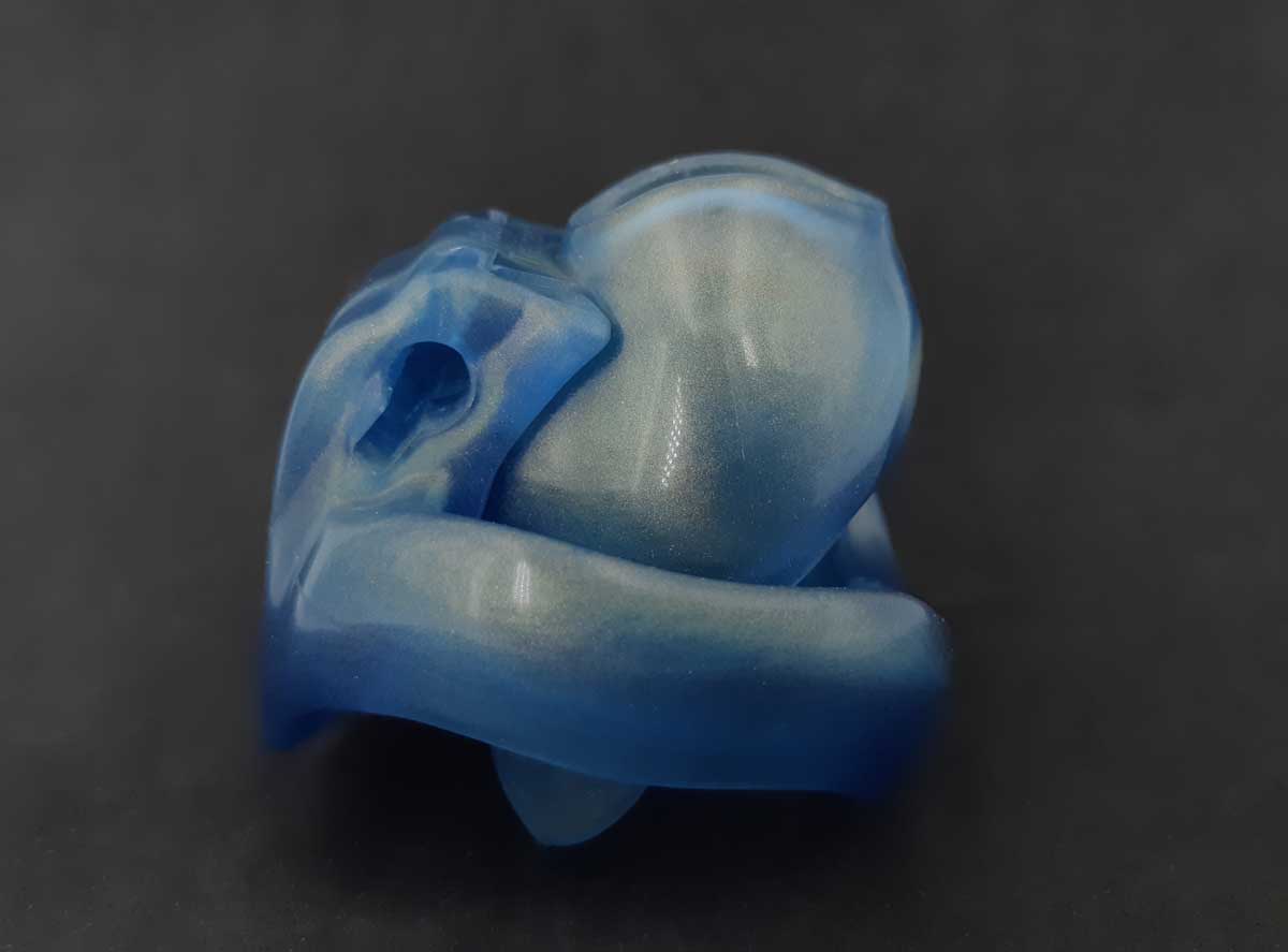 Chastity Cage - Blue gold