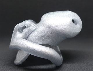 Male Chastity Device - Clear with silver sparkles