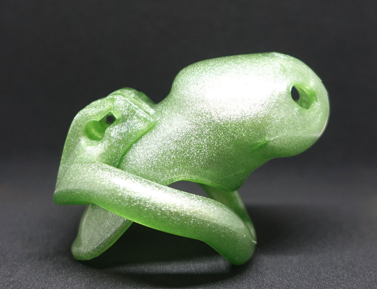 Chastity Cage - Green with silver sparkles